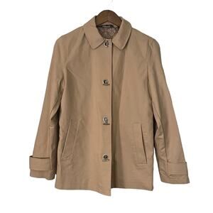George by Mark Eisen Women's Tan Mid-Length Overcoat Toggle Closure Size S
